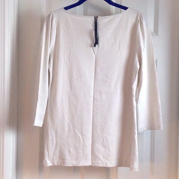 LOFT 👠Cotton 3/4 sleeve top cute zipper in back - Picture 9 of 12